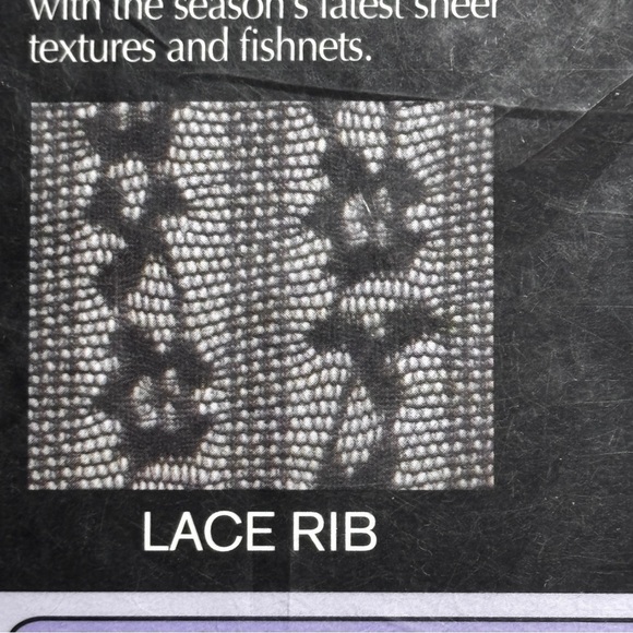 No Nonsense Lace Rib control top sheer toe size C pantyhose club wear Halloween - Picture 4 of 7